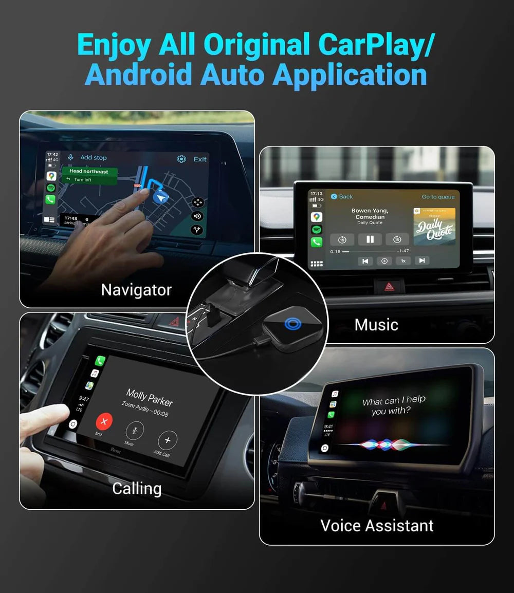 🔥6-Hour Flash Sale—Don't Miss Out! OTTOMOTION Wireless CarPlay / Android Auto Wireless 2 in 1 Adapter