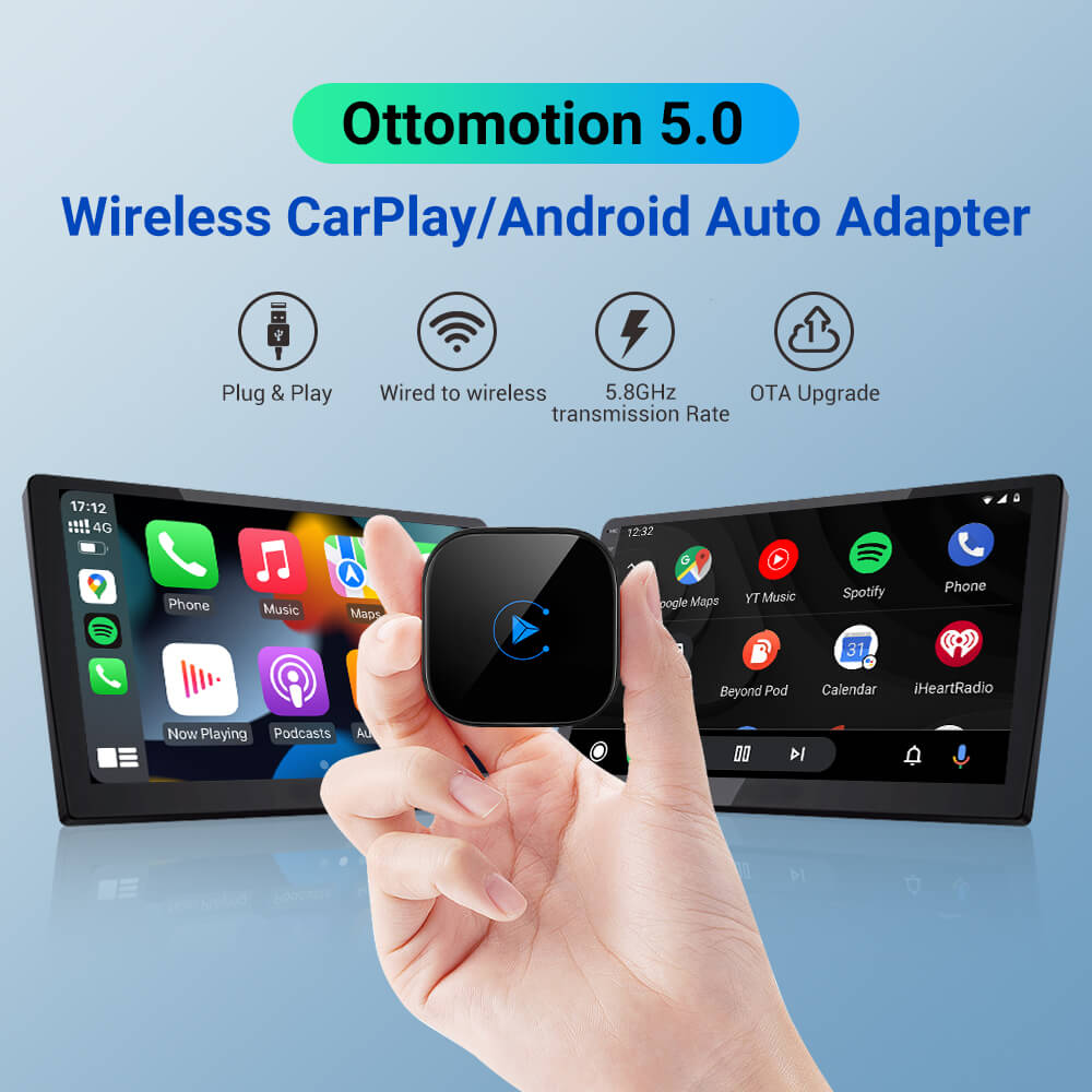 🔥6-Hour Flash Sale—Don't Miss Out! OTTOMOTION Wireless CarPlay / Android Auto Wireless 2 in 1 Adapter