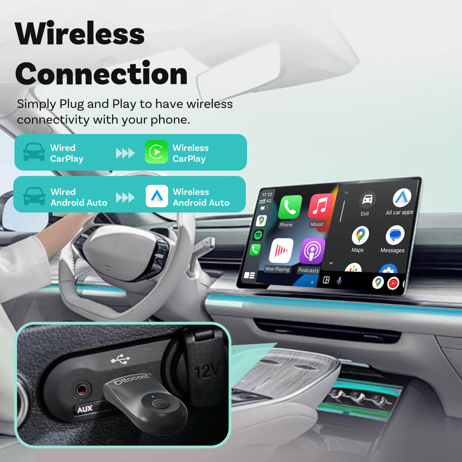 Today Special Offer🎉Mini Wireless CarPlay/Android Auto Adapter